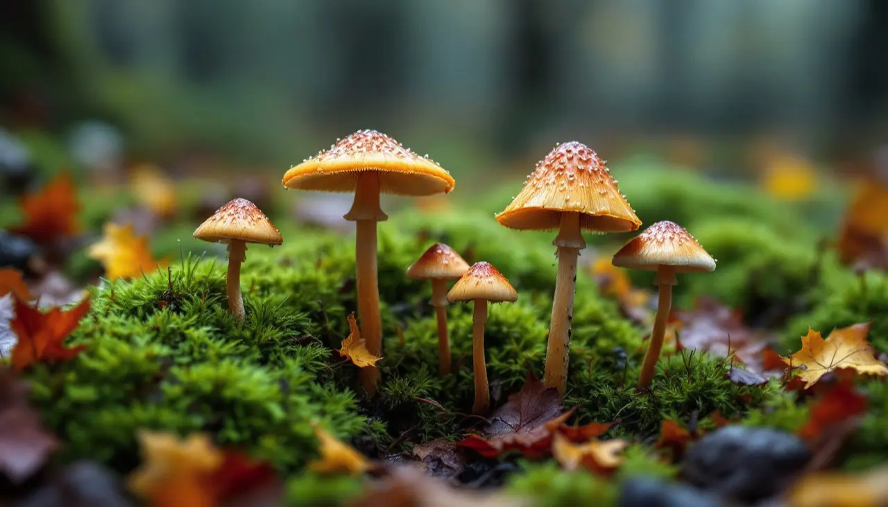Pilze auf Waldboden